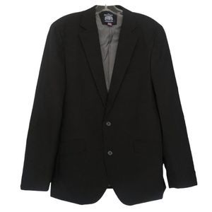 Savile Row Company Blazer Black Strand Two Button Notch Lapel Slim Fit Size 40R